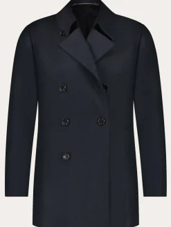 Cesare Attolini Handgemaakte Double-Breasted Mantel Blue Navy Online