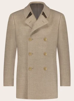 Cesare Attolini Handgemaakte Mantel Van Wol Beige Best