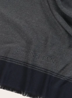 Corneliani Jacquard Sjaal Van Wol Blue Navy Shop