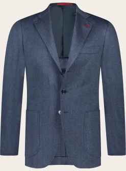 Isaia Jasje Van Zijde En Katoen Blauw Flash Sale