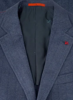 Isaia Jasje Van Zijde En Katoen Blauw Flash Sale