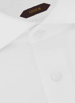 OGÉR Klassiek Slim-Fit Twill Overhemd Wit Cheap