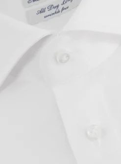 Emanuele Maffeis Kreukvrij Dubbel Manchet Overhemd Wit Hot