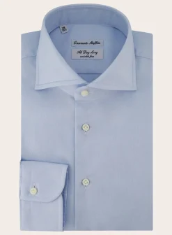 Emanuele Maffeis Kreukvrij Shirt Van Katoen L.Blauw Shop