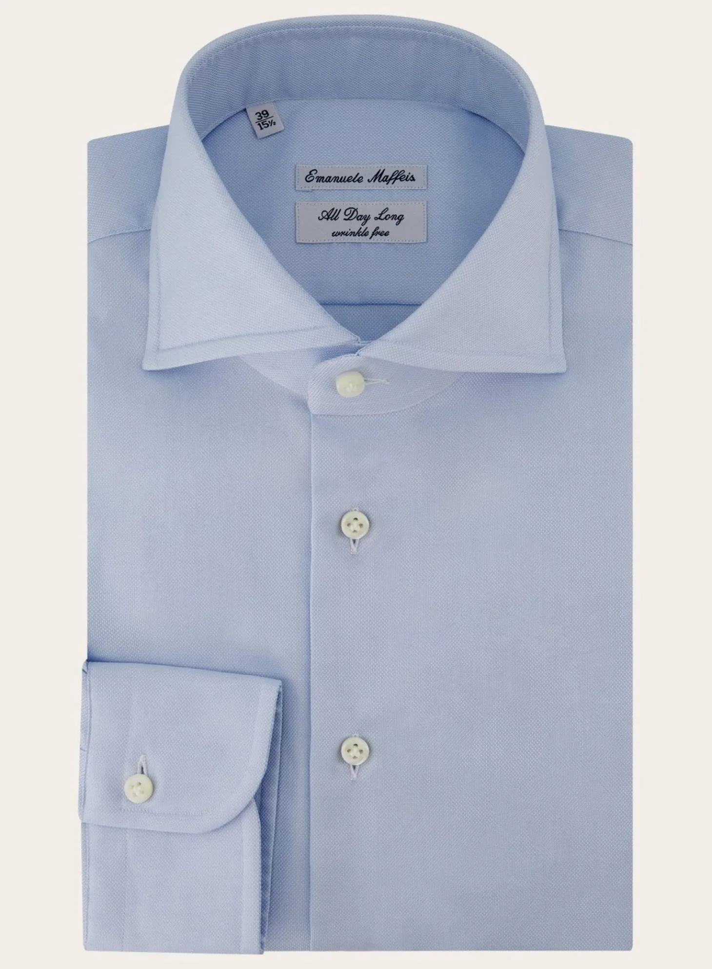 Emanuele Maffeis Kreukvrij Shirt Van Katoen L.Blauw Shop