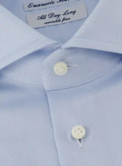 Emanuele Maffeis Kreukvrij Shirt Van Katoen L.Blauw Shop