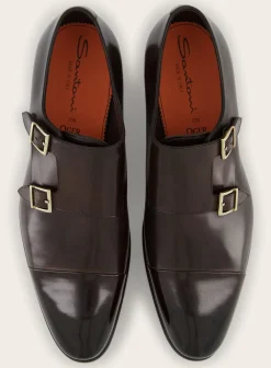 Santoni Lederen Carter Dubbele Gespschoenen Discount