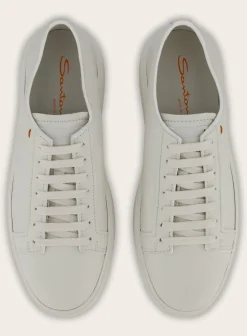Santoni Lederen Clean Icon Sneakers Wit Cheap