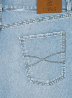 Brunello Cucinelli Lichtgewicht 5-Pocket Jeans Van Katoen Jeans Blauw Hot