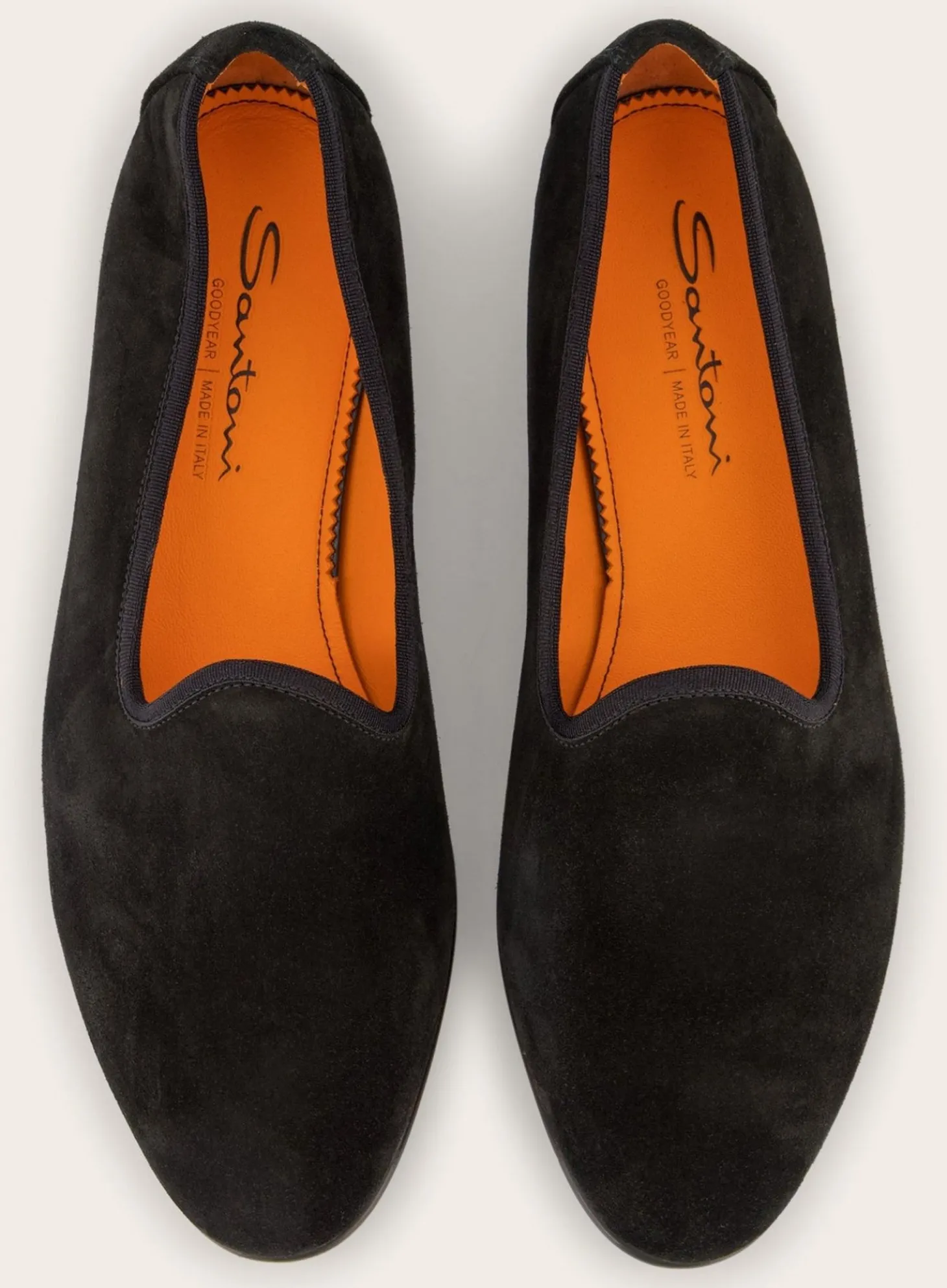 Santoni Loafers Van Suede Zwart Cheap