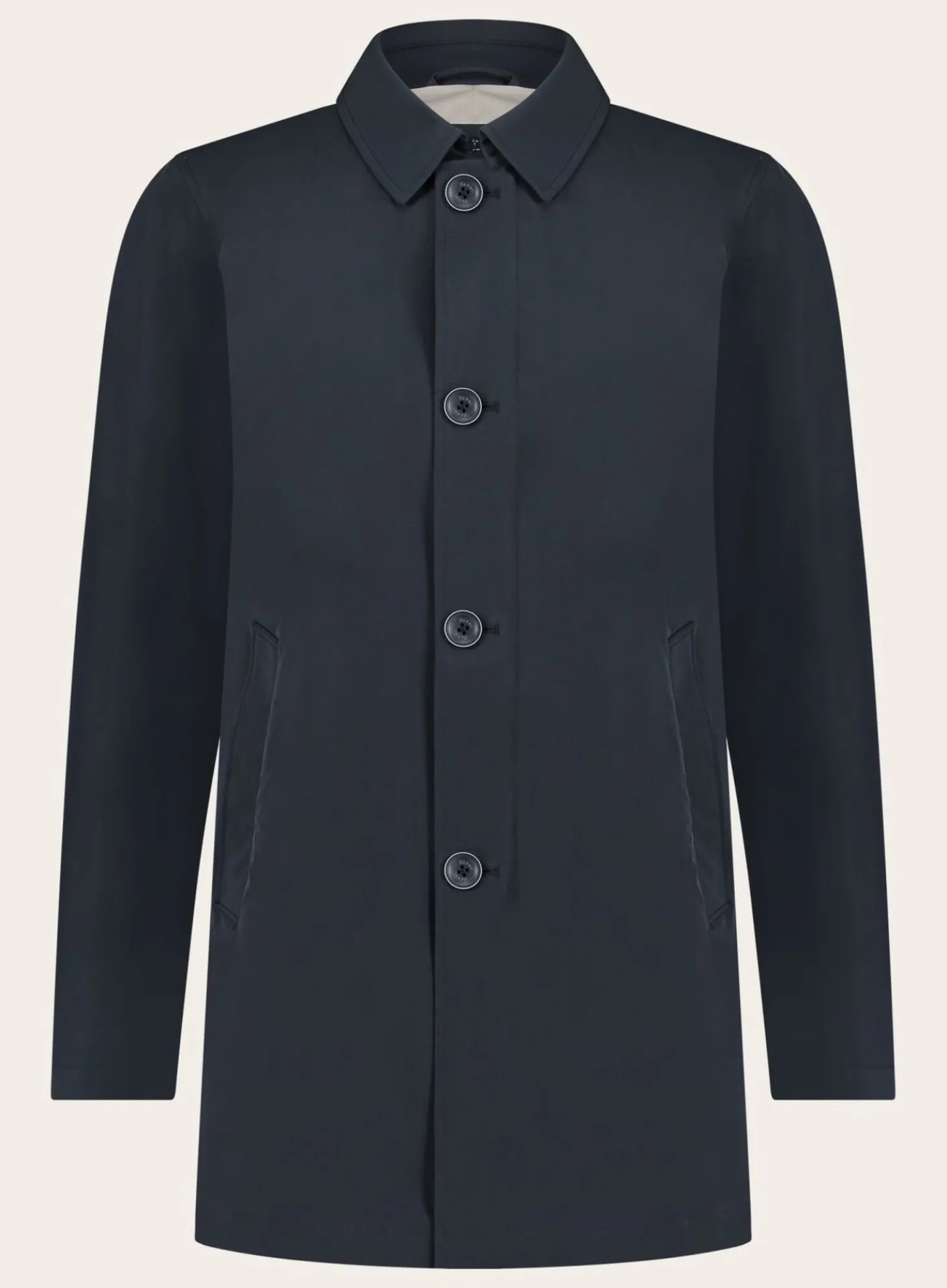 Herno Mantel Met Puntkraag Blue Navy Shop