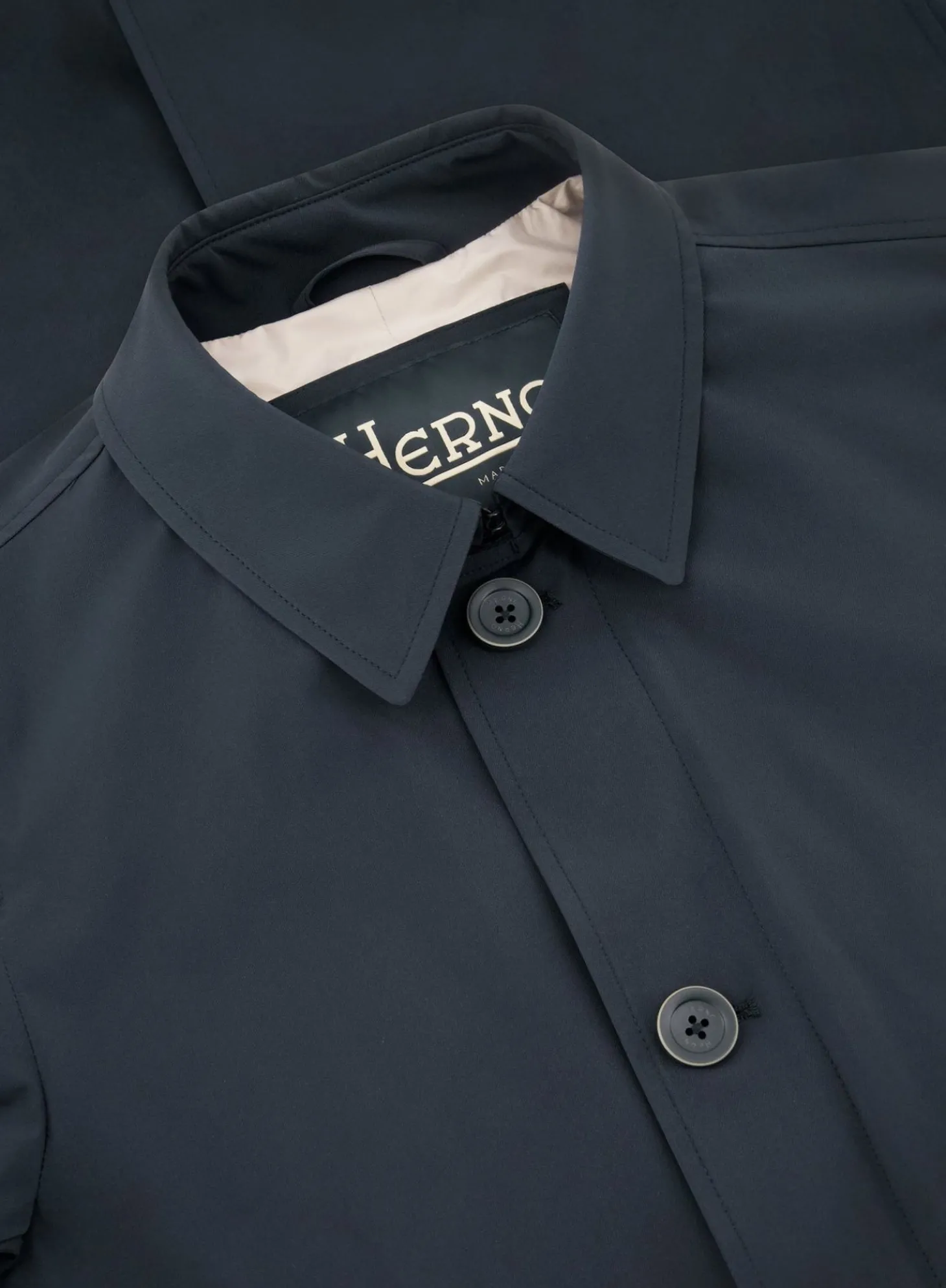 Herno Mantel Met Puntkraag Blue Navy Shop