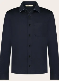 Maurizio Baldassari Overshirt Van Zijde En Katoen Blue Navy Outlet