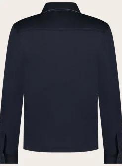 Maurizio Baldassari Overshirt Van Zijde En Katoen Blue Navy Outlet