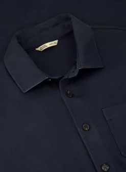 Maurizio Baldassari Overshirt Van Zijde En Katoen Blue Navy Outlet