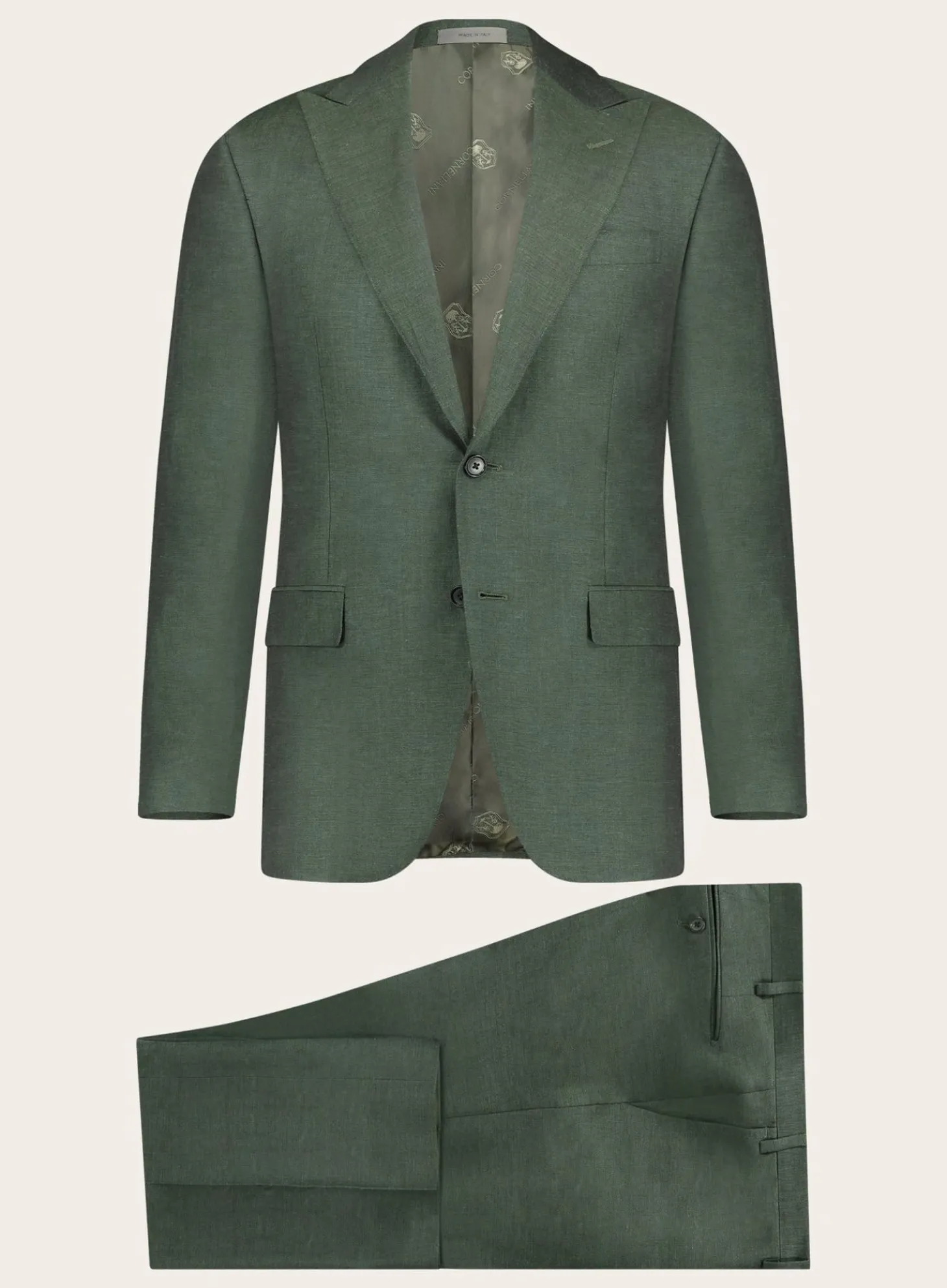 Corneliani Pak Van Linnen En Wol Groen Best Sale