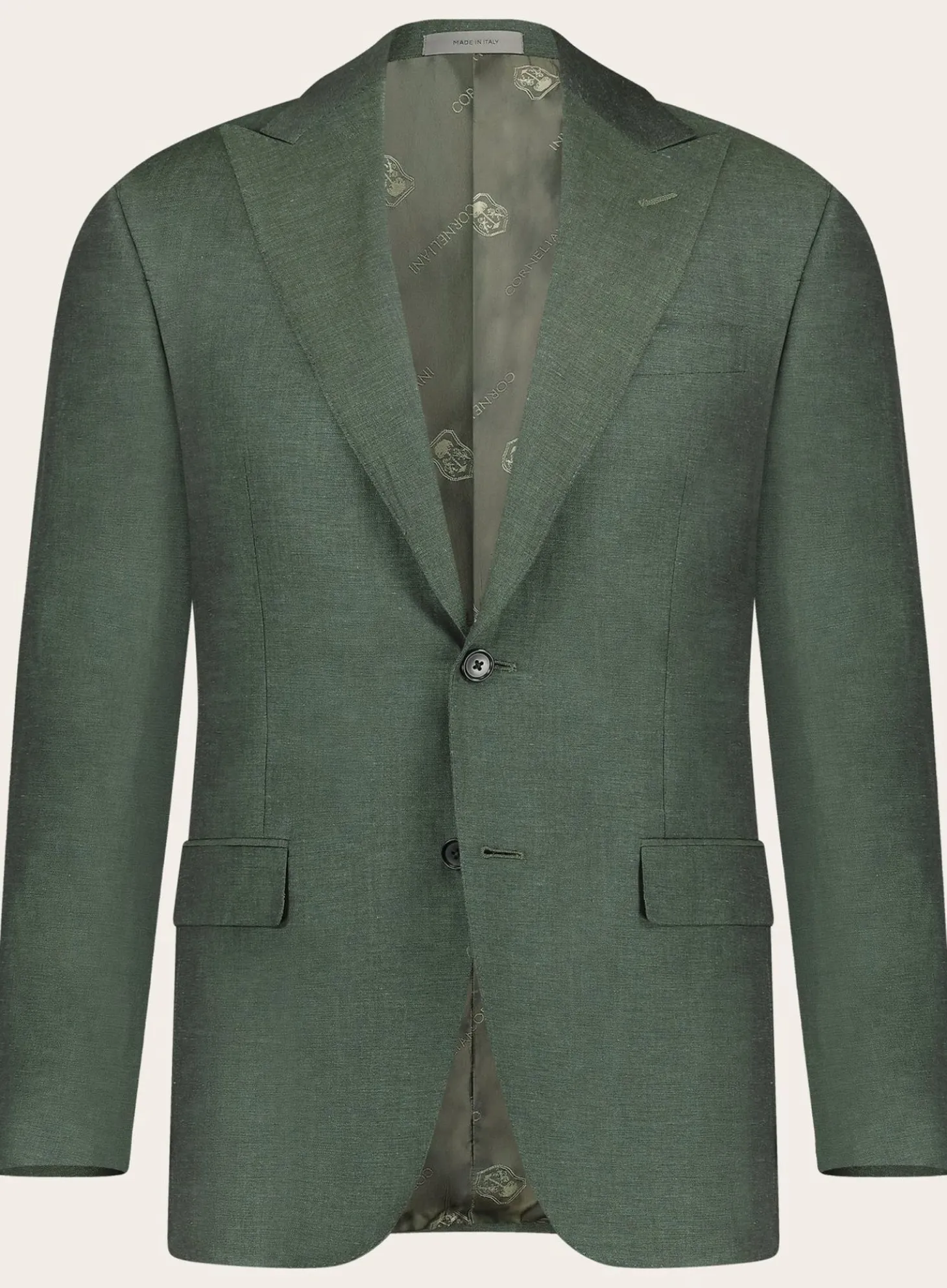 Corneliani Pak Van Linnen En Wol Groen Best Sale