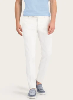 Berwich Pantalon Van Katoen Wit Outlet