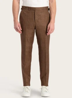 OGÉR Pantalon Van Wol, Zijde En Linnen Roest Flash Sale