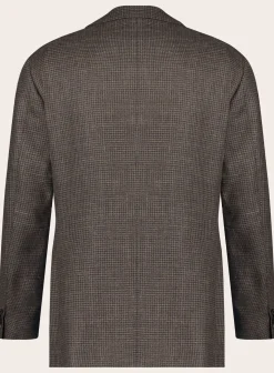 Corneliani Pied-De-Poule Jasje Van Wol En Linnen D.Bruin Clearance