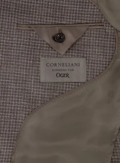 Corneliani Pied-De-Poule Jasje Van Wol En Linnen D.Bruin Clearance