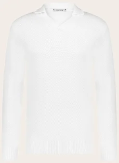 Fioroni Polo Trui Van Katoen En Cashmere Wit Best Sale