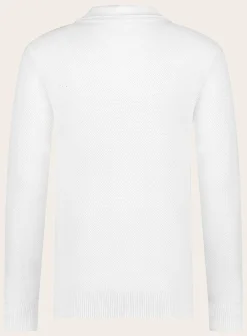 Fioroni Polo Trui Van Katoen En Cashmere Wit Best Sale