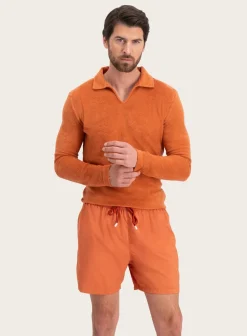 FEDELI Poloshirt Met Lange Mouwen Van Badstof Shop