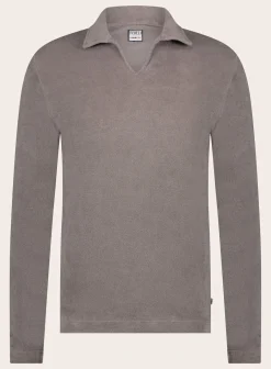 FEDELI Poloshirt Met Lange Mouwen Van Badstof Shop