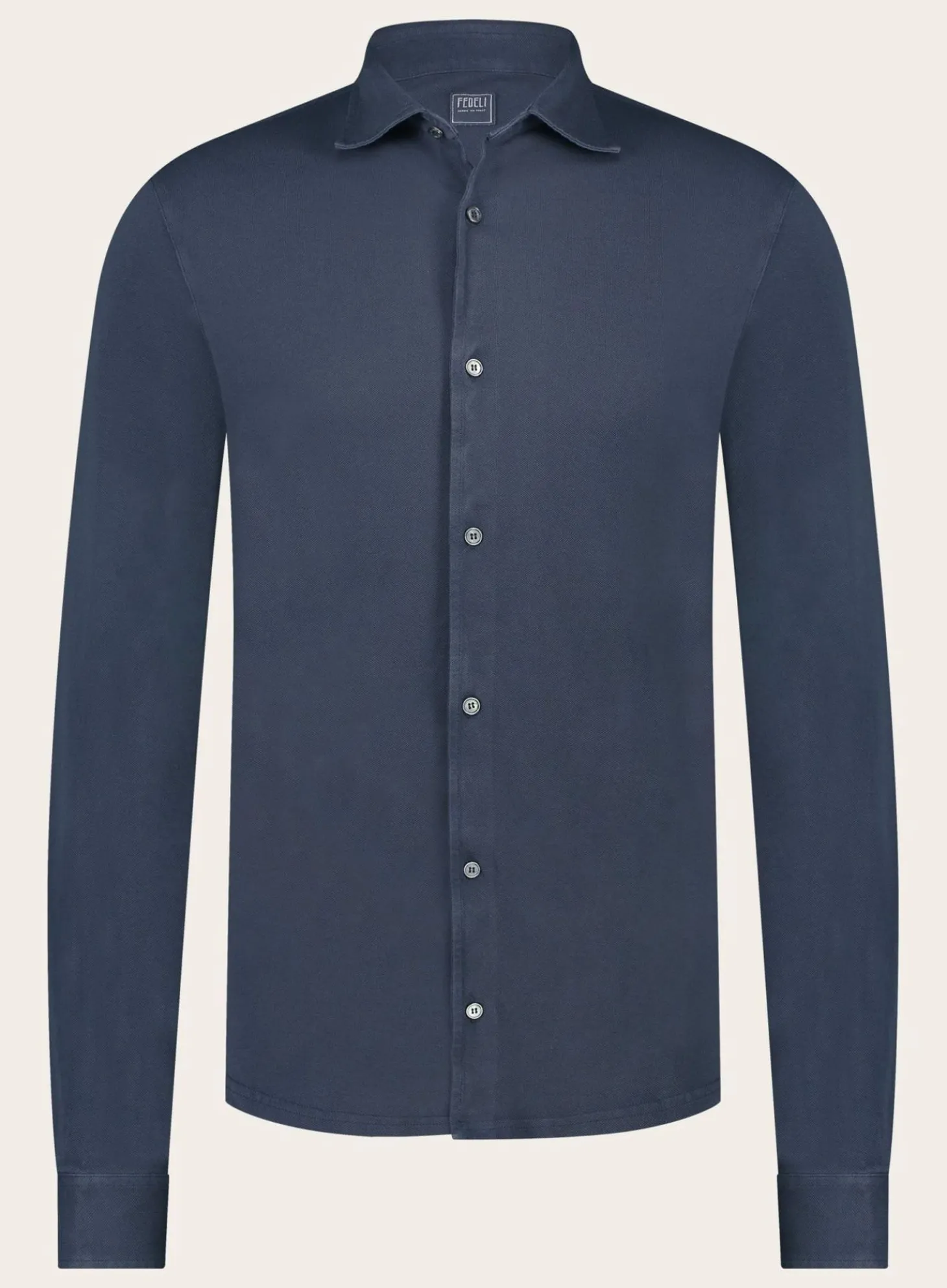 FEDELI Poloshirt Met Lange Mouwen Van Katoen Flash Sale