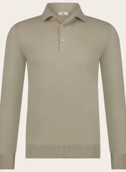 OGÉR Italian Knitwear Poloshirt Met Lange Mouwen Van Katoen Flash Sale