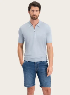 OGÉR Italian Knitwear Poloshirt Met Rits Van Zijde Store