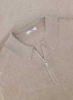 OGÉR Italian Knitwear Poloshirt Met Rits Van Zijde Store