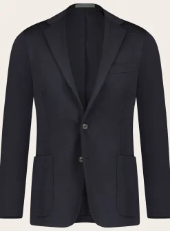Corneliani Regular-Fit Jasje Van Wol En Zijde Blue Navy Shop