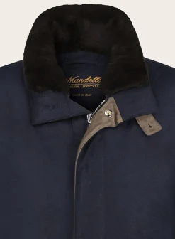 Mandelli Regular-Fit Parka Van Wol Blue Navy Hot