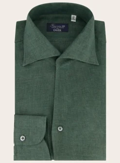 Finamore Regular-Fit Shirt Van Linnen D.Groen Best