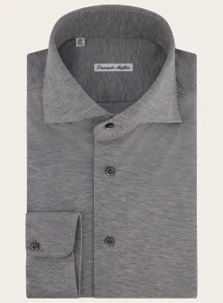 Emanuele Maffeis Regular-Fit Stretch Pique Overhemd Outlet