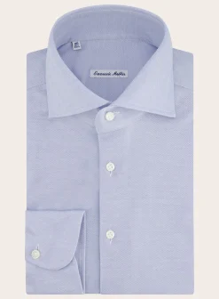 Emanuele Maffeis Regular-Fit Stretch Pique Overhemd Outlet
