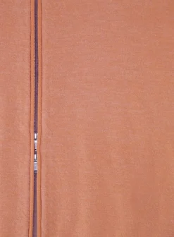 Fioroni Ritsvest Met Opstaande Kraag Van Cashmere Oranje Clearance