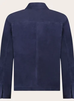 ARMA Rolf Overshirt Van Suede Blauw Flash Sale