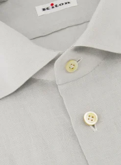 Kiton Shirt Van Katoen Grijs Best