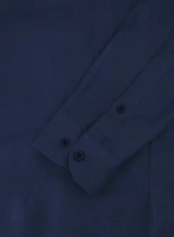 ORLEBAR BROWN Shirt Van Linnen Blue Navy Sale