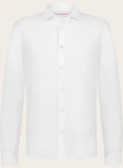ORLEBAR BROWN Shirt Van Linnen Wit Discount