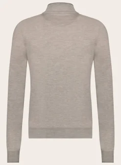 Fioroni Slim-Fit Cashmere-Zijde Ritsvest Taupe Cheap