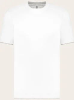 Brunello Cucinelli Slim-Fit Faux-Layer T-Shirt Van Jersey Katoen Best Sale