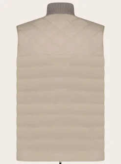 Fioroni Slim-Fit Gewatteerde Bodywarmer Beige Cheap