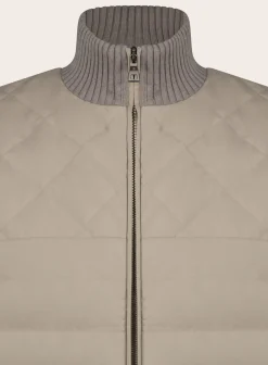 Fioroni Slim-Fit Gewatteerde Bodywarmer Beige Cheap