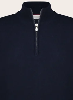 Brunello Cucinelli Slim-Fit Half-Zip Trui Van Cashmere Flash Sale