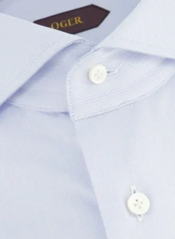 OGER RED Slim-Fit Twill Overhemd L.Blauw Clearance