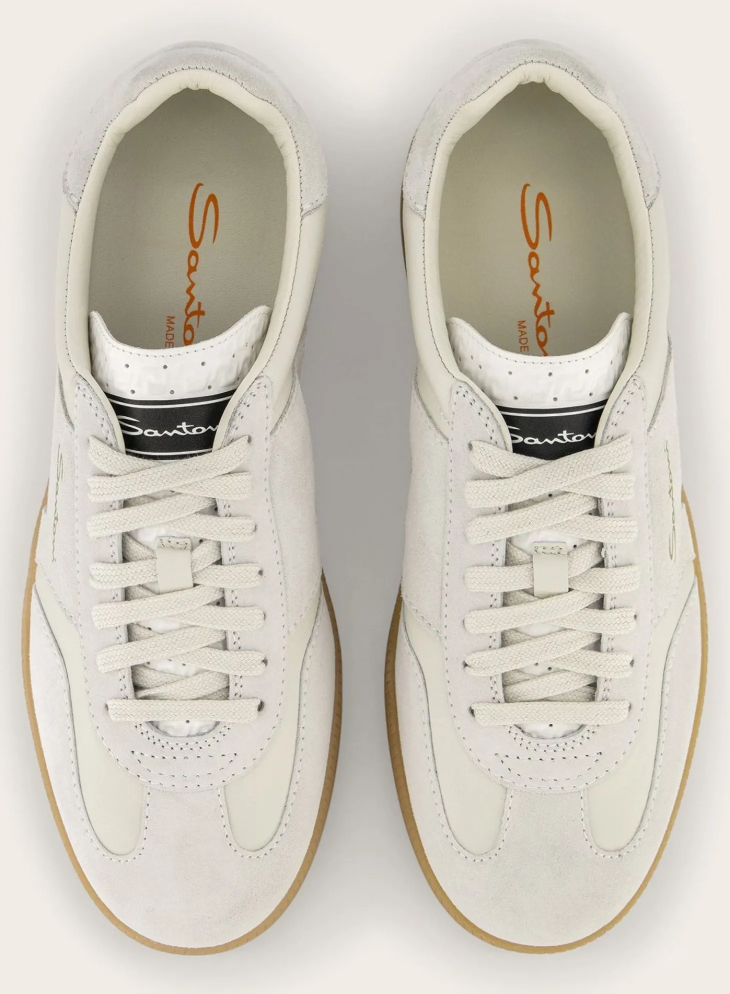 Santoni Sneaker Van Leer Wit Fashion